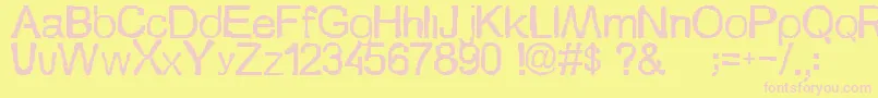 Szionka Font – Pink Fonts on Yellow Background