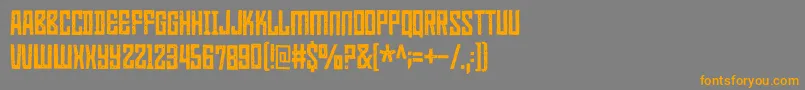 フォントHeatwerkDemo – オレンジの文字は灰色の背景にあります。