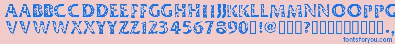 フォントDimeh – ピンクの背景に青い文字