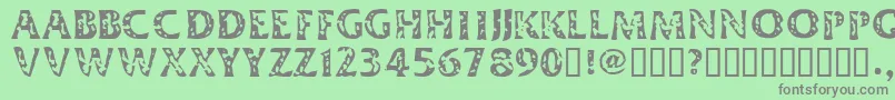 フォントDimeh – 緑の背景に灰色の文字