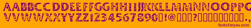 Dimeh-Schriftart – Violette Schriften auf orangefarbenem Hintergrund