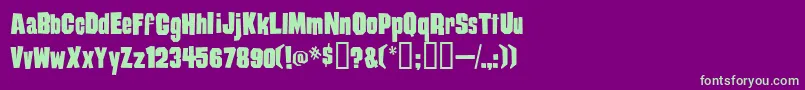 フォントDamag ffy – 紫の背景に緑のフォント