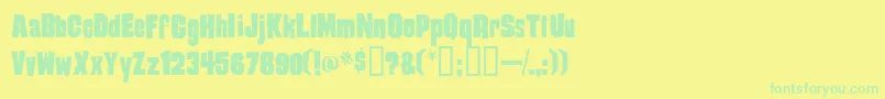 Damag ffy Font – Green Fonts on Yellow Background
