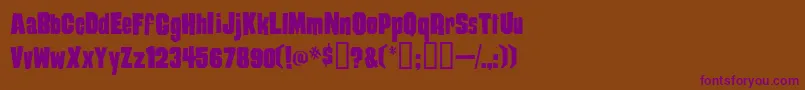 フォントDamag ffy – 紫色のフォント、茶色の背景