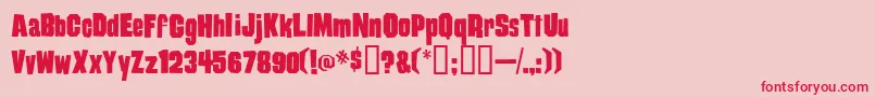 フォントDamag ffy – ピンクの背景に赤い文字