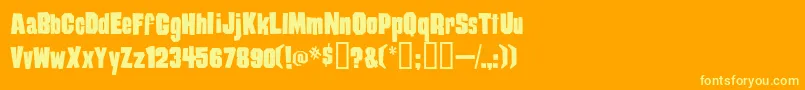 フォントDamag ffy – オレンジの背景に黄色の文字