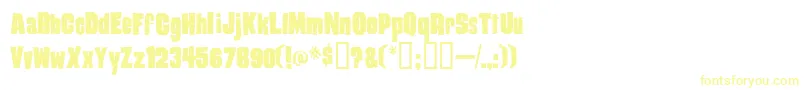 フォントDamag ffy – 白い背景に黄色の文字