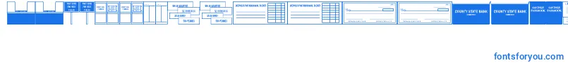BankVisitJl-fontti – siniset fontit valkoisella taustalla