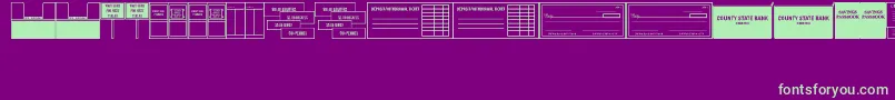 フォントBankVisitJl – 紫の背景に緑のフォント