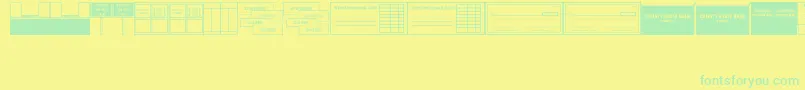 Шрифт BankVisitJl – зелёные шрифты на жёлтом фоне