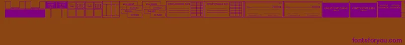 Czcionka BankVisitJl – fioletowe czcionki na brązowym tle