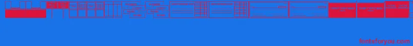 フォントBankVisitJl – 赤い文字の青い背景