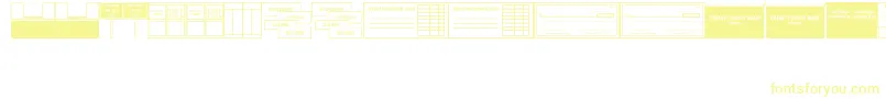 Czcionka BankVisitJl – żółte czcionki na białym tle
