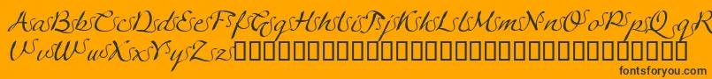 Czcionka LinotypeagogoSwashfour – czarne czcionki na pomarańczowym tle