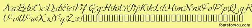 Police LinotypeagogoSwashfour – polices noires sur fond jaune