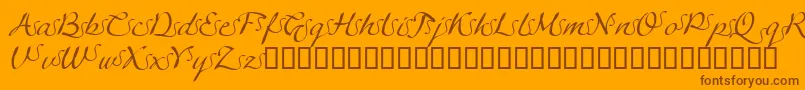 LinotypeagogoSwashfour Font – Brown Fonts on Orange Background