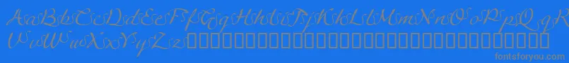LinotypeagogoSwashfour Font – Gray Fonts on Blue Background