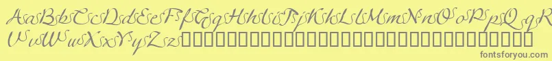 フォントLinotypeagogoSwashfour – 黄色の背景に灰色の文字