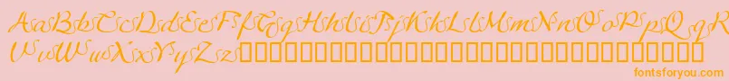 LinotypeagogoSwashfour-Schriftart – Orangefarbene Schriften auf rosa Hintergrund