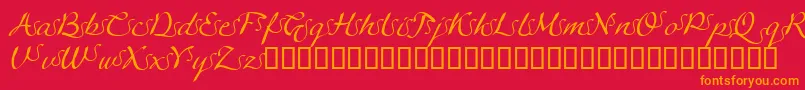 LinotypeagogoSwashfour Font – Orange Fonts on Red Background