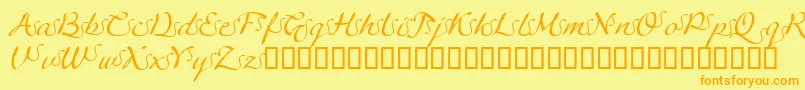 Шрифт LinotypeagogoSwashfour – оранжевые шрифты на жёлтом фоне
