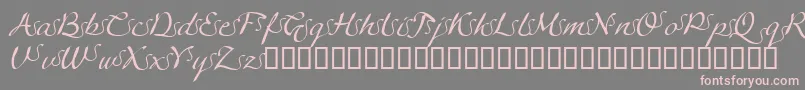 フォントLinotypeagogoSwashfour – 灰色の背景にピンクのフォント
