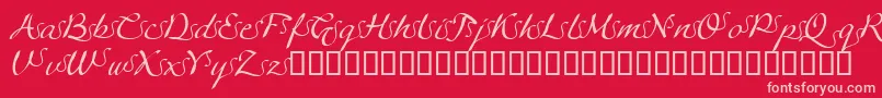 Czcionka LinotypeagogoSwashfour – różowe czcionki na czerwonym tle