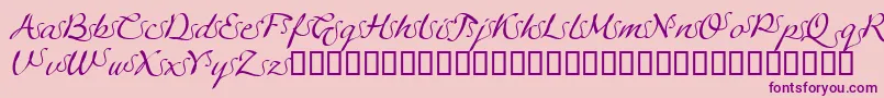 LinotypeagogoSwashfour-Schriftart – Violette Schriften auf rosa Hintergrund