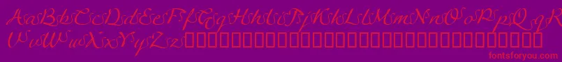 LinotypeagogoSwashfour-Schriftart – Rote Schriften auf violettem Hintergrund