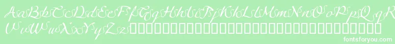 LinotypeagogoSwashfour Font – White Fonts on Green Background