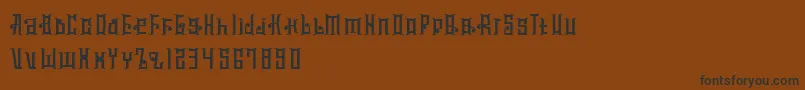 Fonte MuclageType – fontes pretas em um fundo marrom