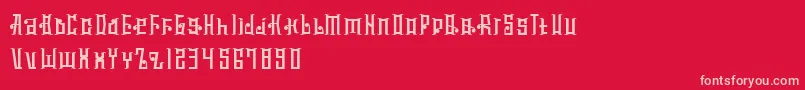 MuclageType Font – Pink Fonts on Red Background