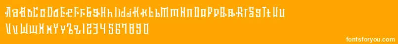 MuclageType Font – White Fonts on Orange Background
