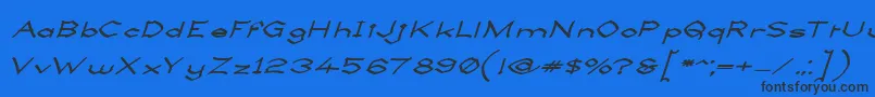 フォントLlynfyrchFwyrrdynnSemibold – 黒い文字の青い背景