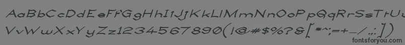 フォントLlynfyrchFwyrrdynnSemibold – 黒い文字の灰色の背景
