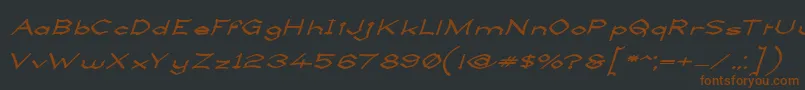 LlynfyrchFwyrrdynnSemibold-Schriftart – Braune Schriften auf schwarzem Hintergrund