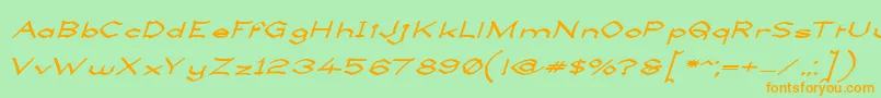 LlynfyrchFwyrrdynnSemibold Font – Orange Fonts on Green Background