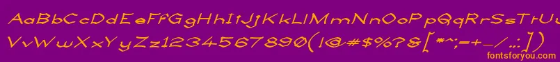 LlynfyrchFwyrrdynnSemibold Font – Orange Fonts on Purple Background