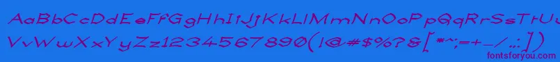 Fonte LlynfyrchFwyrrdynnSemibold – fontes roxas em um fundo azul