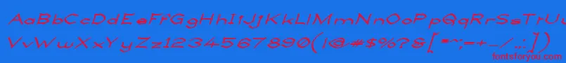 LlynfyrchFwyrrdynnSemibold Font – Red Fonts on Blue Background