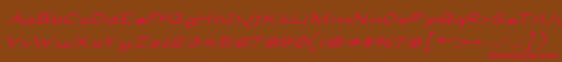 Fonte LlynfyrchFwyrrdynnSemibold – fontes vermelhas em um fundo marrom