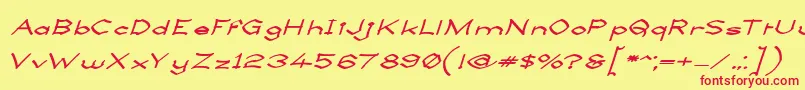 LlynfyrchFwyrrdynnSemibold Font – Red Fonts on Yellow Background