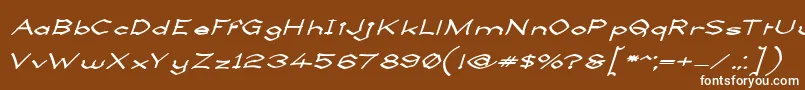 フォントLlynfyrchFwyrrdynnSemibold – 茶色の背景に白い文字