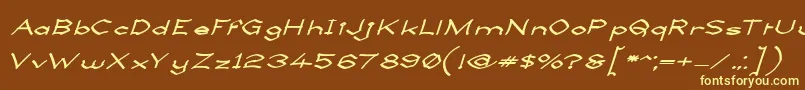 LlynfyrchFwyrrdynnSemibold Font – Yellow Fonts on Brown Background