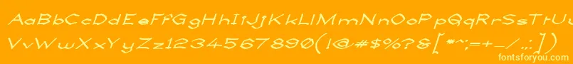 fuente LlynfyrchFwyrrdynnSemibold – Fuentes Amarillas Sobre Fondo Naranja