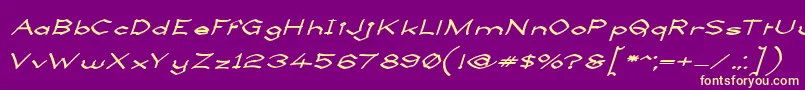 LlynfyrchFwyrrdynnSemibold Font – Yellow Fonts on Purple Background