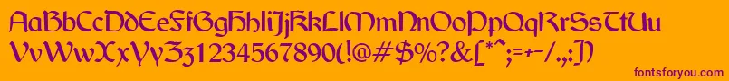 Jarrow Font – Purple Fonts on Orange Background