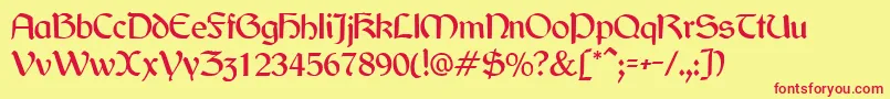 Jarrow Font – Red Fonts on Yellow Background