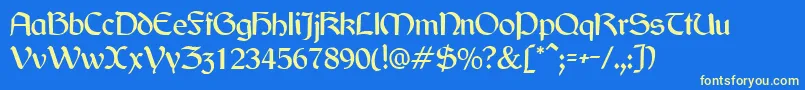 Jarrow Font – Yellow Fonts on Blue Background