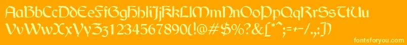 Jarrow Font – Yellow Fonts on Orange Background